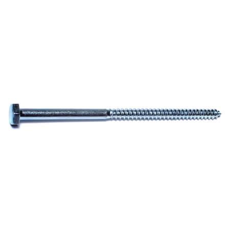 Midwest Fastener Lag Screw, 1/4 in, 5 in, Steel, Zinc Plated Hex Hex Drive, 100 PK 01295